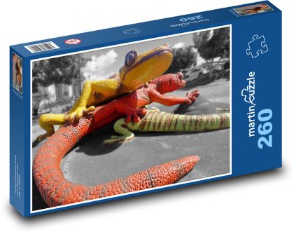 Lizards - geckos, statues - Puzzle 260 pieces, size 41x28.7 cm 