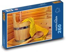 Dřevěná sauna - wellness, odpočinout si Puzzle 260 - 41x28,7 cm