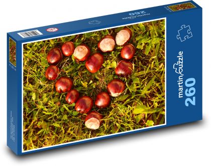 Heart - chestnut, horse chestnut - Puzzle 260 pieces, size 41x28.7 cm 