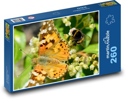 Motýl - čmelák, hmyz - Puzzle 260 dílků, rozměr 41x28,7 cm