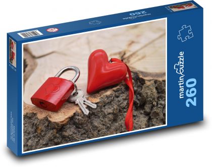 Heart - padlock, love - Puzzle 260 pieces, size 41x28.7 cm 