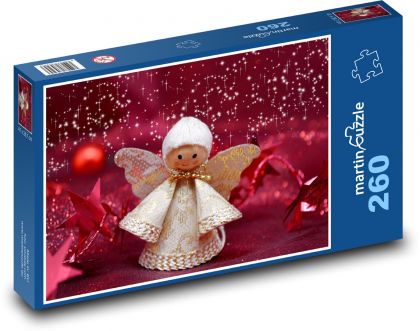 Vánoční anděl - hvězdy, vánoce - Puzzle 260 dílků, rozměr 41x28,7 cm