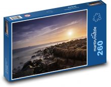 Západ slunce - moře, pláž Puzzle 260 dílků - 41 x 28,7 cm
