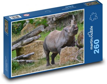 Nosorožec - divoká zvěř, safari - Puzzle 260 dílků, rozměr 41x28,7 cm