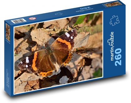 Motýľ - admirál, les - Puzzle 260 dielikov, rozmer 41x28,7 cm