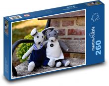 Medvedík - zajačik, háčkovanie Puzzle 260 dielikov - 41 x 28,7 cm