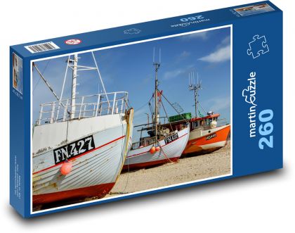 Fishing boat - sea, Denmark - Puzzle 260 pieces, size 41x28.7 cm 