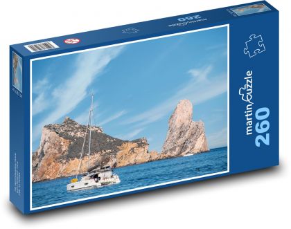 More - plachtenie, skaly - Puzzle 260 dielikov, rozmer 41x28,7 cm