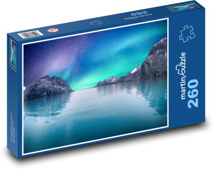 Aurora - oceán v noci, more - Puzzle 260 dielikov, rozmer 41x28,7 cm