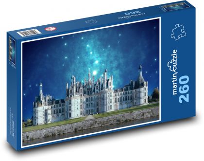 Zamek - noc, architektura - Puzzle 260 elementów, rozmiar 41x28,7 cm