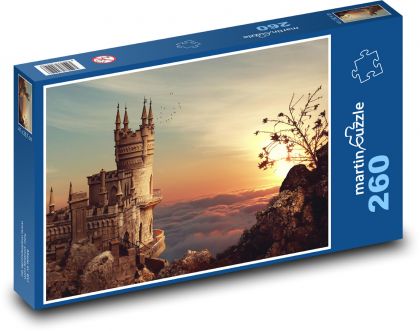 Sonnenuntergang - Burg, Türme - Puzzle - 260 Teile