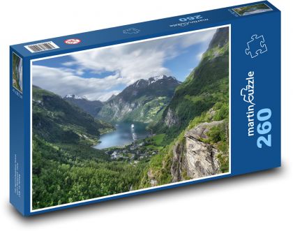 Hory - príroda, jazero - Puzzle 260 dielikov, rozmer 41x28,7 cm