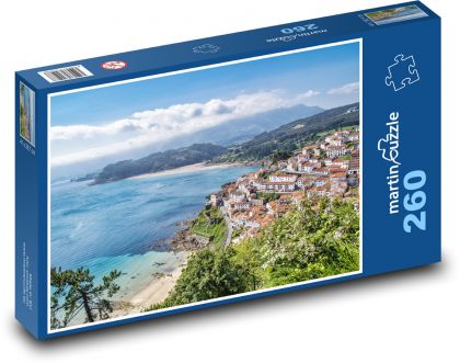 Město u pobřeží - Asturie, Španělsko - Puzzle 260 dílků, rozměr 41x28,7 cm