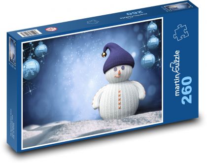 Vánoční přání - sněhulák, sníh - Puzzle 260 dílků, rozměr 41x28,7 cm