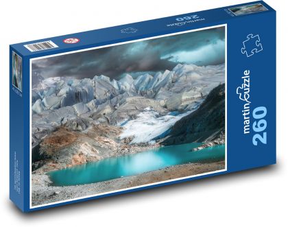 Lodowa góra - krajobraz, jezioro - Puzzle 260 elementów, rozmiar 41x28,7 cm
