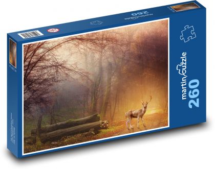 Daněk in the forest - trees, deer - Puzzle 260 pieces, size 41x28.7 cm 