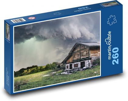 Remote cottage - thunderstorm, clouds - Puzzle 260 pieces, size 41x28.7 cm 