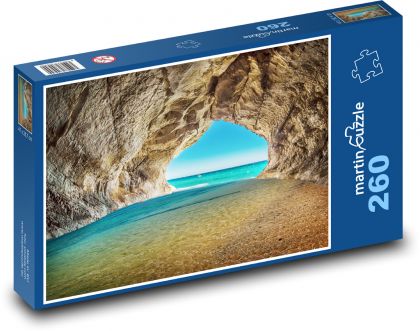 Jeskyně v moři - pláž, skály - Puzzle 260 dílků, rozměr 41x28,7 cm
