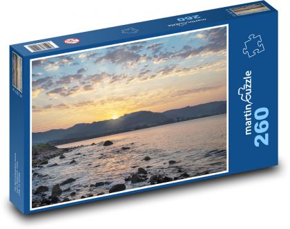 Západ slunce u moře - soumrak, pobřeží - Puzzle 260 dílků, rozměr 41x28,7 cm