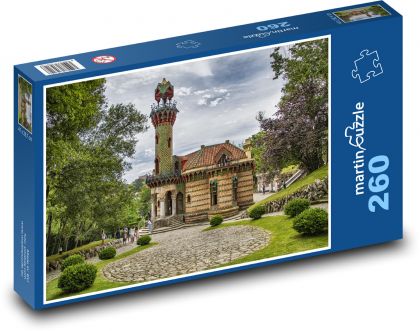 Budynek - ogród, architektura - Puzzle 260 elementów, rozmiar 41x28,7 cm