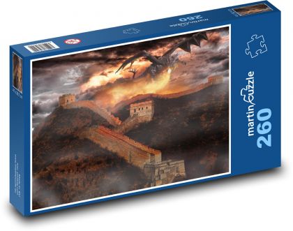 Fantázia - oheň, drak - Puzzle 260 dielikov, rozmer 41x28,7 cm