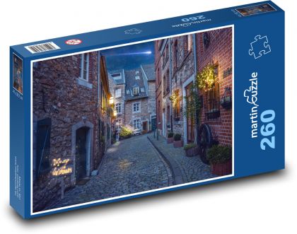 Vianočná ulička - nočné osvetlenie, hviezda - Puzzle 260 dielikov, rozmer 41x28,7 cm