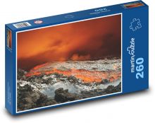 Erupce sopky - magma, kouř Puzzle 260 - 41x28,7 cm