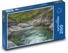 Řeka v lese - příroda, krajina Puzzle 260 dílků - 41 x 28,7 cm