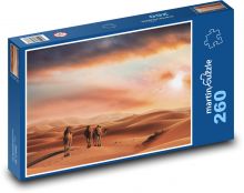 Písečné duny - velbloudi, poušť  Puzzle 260 dílků - 41 x 28,7 cm