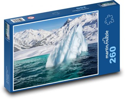 Zasněžené hory - ledovce v moři, sníh - Puzzle 260 dílků, rozměr 41x28,7 cm