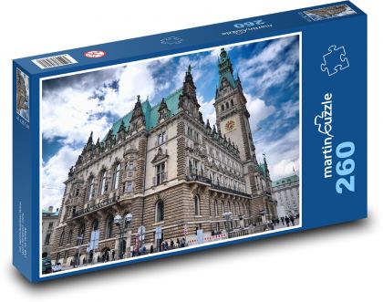 Německo - Hamburg, radnice - Puzzle 260 dílků, rozměr 41x28,7 cm