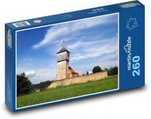 Kościół - drewniana wieża Puzzle 260 elementów - 41x28,7 cm