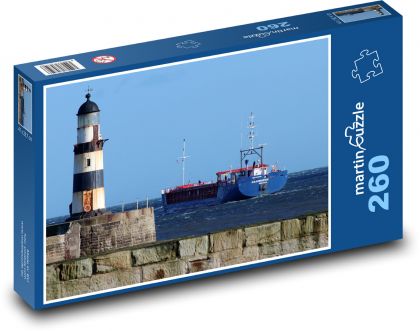 Maják, loď, moře - Puzzle 260 dílků, rozměr 41x28,7 cm