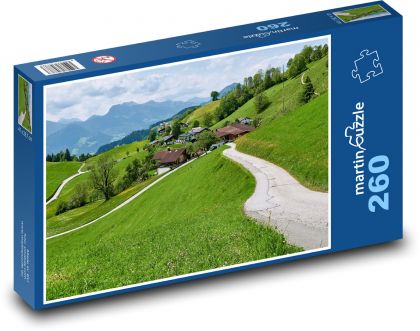 Alpská louka - Rakousko - Puzzle 260 dílků, rozměr 41x28,7 cm