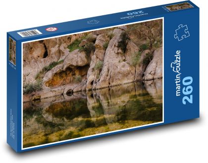 Jezero - skalní útvary - Puzzle 260 dílků, rozměr 41x28,7 cm