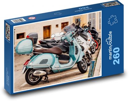 Motocykly a skútry - Vespa - Puzzle 260 dílků, rozměr 41x28,7 cm