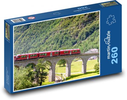 Švýcarsko - Rétská Železnice - Puzzle 260 dílků, rozměr 41x28,7 cm