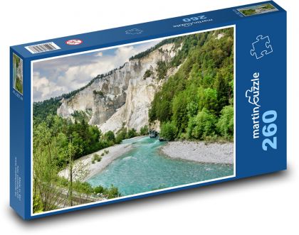 Švýcarsko - příroda, voda, hory - Puzzle 260 dílků, rozměr 41x28,7 cm