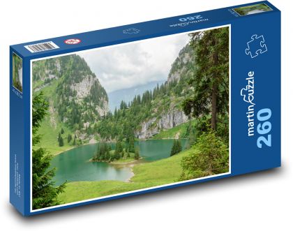 Górskie jezioro - Puzzle 260 elementów, rozmiar 41x28,7 cm