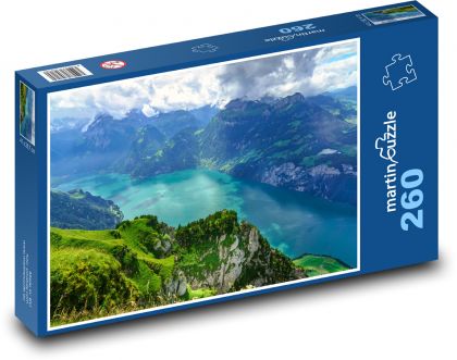 Hory - Alpy, jezero - Puzzle 260 dílků, rozměr 41x28,7 cm