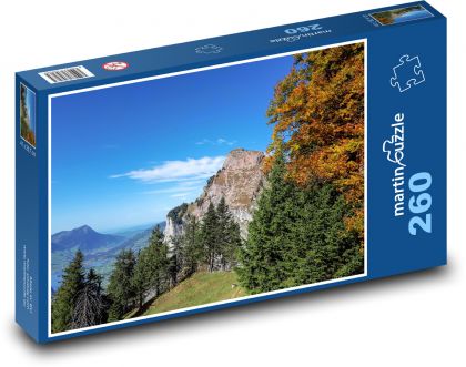 Hory, podzim, jezero - puzzle 260 dílků