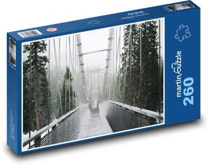 Most v lese - příroda, zima - Puzzle 260 dílků, rozměr 41x28,7 cm
