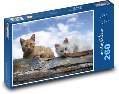 Kočky - domácí mazlíčci, zvířata - Puzzle 260 dílků, rozměr 41x28,7 cm