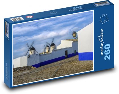Młyny - Hiszpania, wiatr - Puzzle 260 elementów, rozmiar 41x28,7 cm