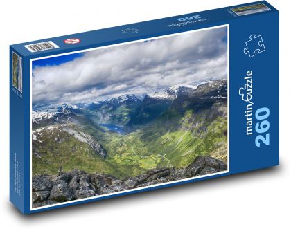 Norsko - Fjordy, krajina - Puzzle 260 dílků, rozměr 41x28,7 cm