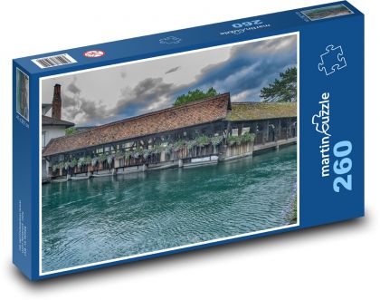 Thun - Švýcarsko, most - Puzzle 260 dílků, rozměr 41x28,7 cm