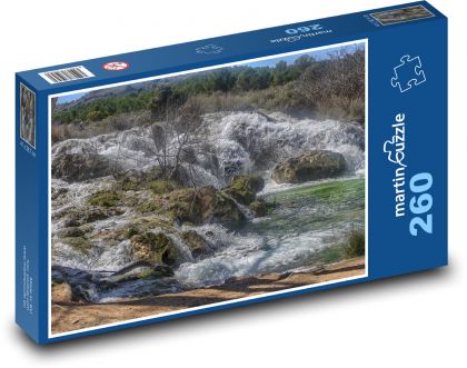 Wodospady - rzeka, przyroda - Puzzle 260 elementów, rozmiar 41x28,7 cm