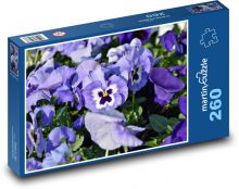 Niebieski bratek - kwiaty, fioletowa roślina Puzzle 260 elementów - 41x28,7 cm