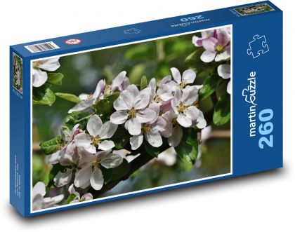 Jabloňové květy - okvětní lístky, strom  - puzzle 260 dílků