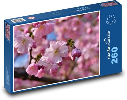 Ozdobna wiśnia - kwiaty, drzewo - Puzzle 260 elementów, rozmiar 41x28,7 cm